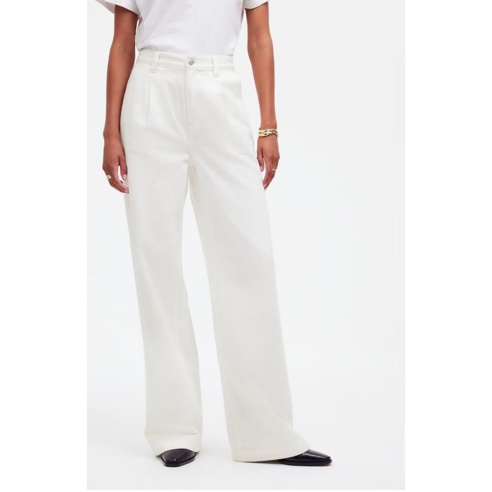 Madewell The Harlow Wide-Leg Jean: Airy Denim Edition Women's Size 27 White NWT!